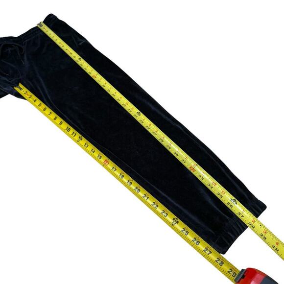 Aritzia TNA Velour Pants Black Pull On Tie Front M Stretch Gothic Goth Witchy - Picture 9 of 10